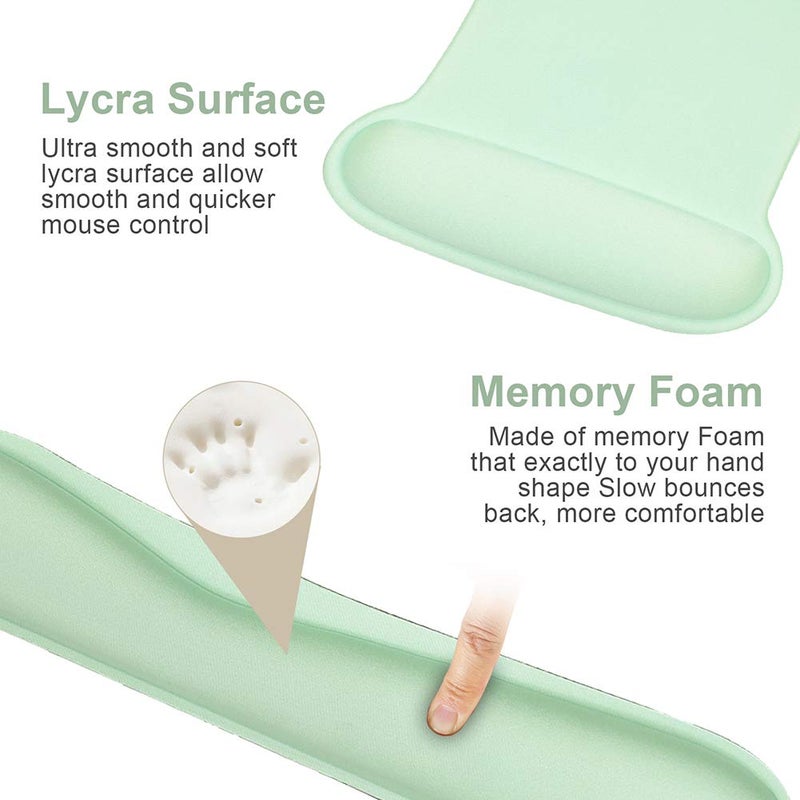iVeze Keyboard Wrist Rest Pad and Ergonomic Mouse Pad with Wrist Rest Support,Gel Memory Foam Nonslip Cute Mousepads Mat Comfortable for Home Office Efficient Working Easy Typing & Pain Relief,Mint Green - Image 4